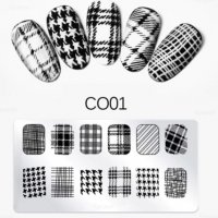 каре мотиви плочка / щампа шаблон за печат на нокти - Нова cooi---001, снимка 2 - Продукти за маникюр - 16327099