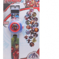 Avengers Отмъстителите герои Капитан Америка Хълк Айрън 3D детски часовник прожектор, снимка 3 - Детски - 30518934