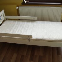2 бр. Детско легло с парапет 70x160 IKEA KRITTER с латексов матрак и подматрачна рамка