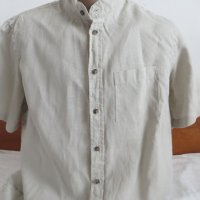 Мъжка риза с къс ръкав от лен Piazza Italia, снимка 1 - Ризи - 37118802