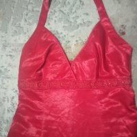 Червена сатенена рокля "Vero Moda", снимка 6 - Рокли - 36805808