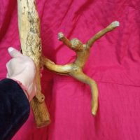 Дървена нестандартна пластика от добре обработен клон ,дърворезба , снимка 3 - Антикварни и старинни предмети - 43671737