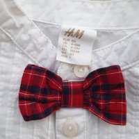 Детска риза с папионка H&M 9-12 месеца , снимка 2 - Бебешки блузки - 43058556