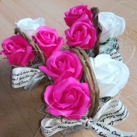 Букети със сапунени рози, снимка 15 - Изкуствени цветя - 37996844