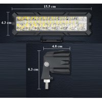 15.5 cm 144W Диоден Прожектор Супер Мощен Халоген Led Bar 12V 24V, снимка 2 - Аксесоари и консумативи - 43038767