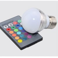 Крушка LED RGB , С дистанционно управление, E27, снимка 6 - Други стоки за дома - 28508864