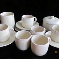 сервиз за кафе бяла керамика, снимка 1 - Сервизи - 32549118