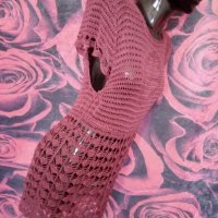 Атрактивна мрежеста туника рокля за плаж Пепел от рози М, снимка 2 - Туники - 37427329