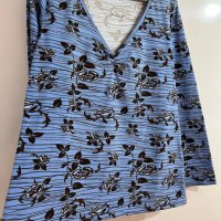 Макси много мека и силно еластична блузка в модерен флорален десен, снимка 4 - Блузи с дълъг ръкав и пуловери - 40057750