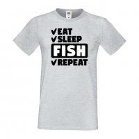 Мъжка тениска Fish 1,Eat,Sleep,Fish,Anime,Repeat,Ядене,Спане,Риба,Подарък,Повторение,Празник,, снимка 5 - Тениски - 36418956