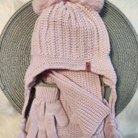 Зимен комплект шапка, шал и ръкавички 1-4г., снимка 8 - Шапки, шалове и ръкавици - 43309858
