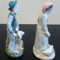 Две старинни порцеланови фигури на възрастна двойка фермери, снимка 4 - Статуетки - 39050178