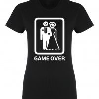 Тениски за младоженци за сватба GAME OVER Мъжки и дамски, снимка 8 - Тениски - 32876350