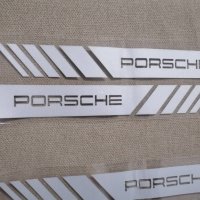 Качественни сиви самозалепващи винилови стикери лепенка с надпис Porsche Порше за кола автомобил дж , снимка 3 - Аксесоари и консумативи - 35517777