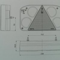 1 бр. ЛЕД LED стопове за ремарке с триъгълник горен овал 12-24 , Полша , снимка 3 - Аксесоари и консумативи - 35502033