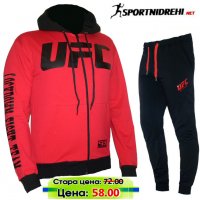 Спортен екип UFC, 2078 черен, памук и ликра, с качулка, снимка 6 - Спортни дрехи, екипи - 32277912
