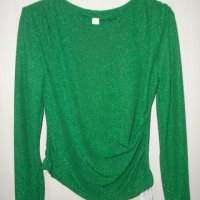 нова блестяща блузка в зелено, снимка 2 - Блузи с дълъг ръкав и пуловери - 38901489