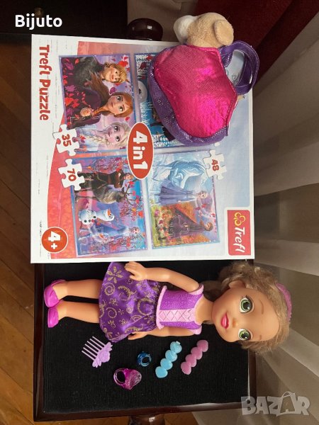 Ана кукла и малко куче,аксесуари и пъзел Елза и Ана, снимка 1