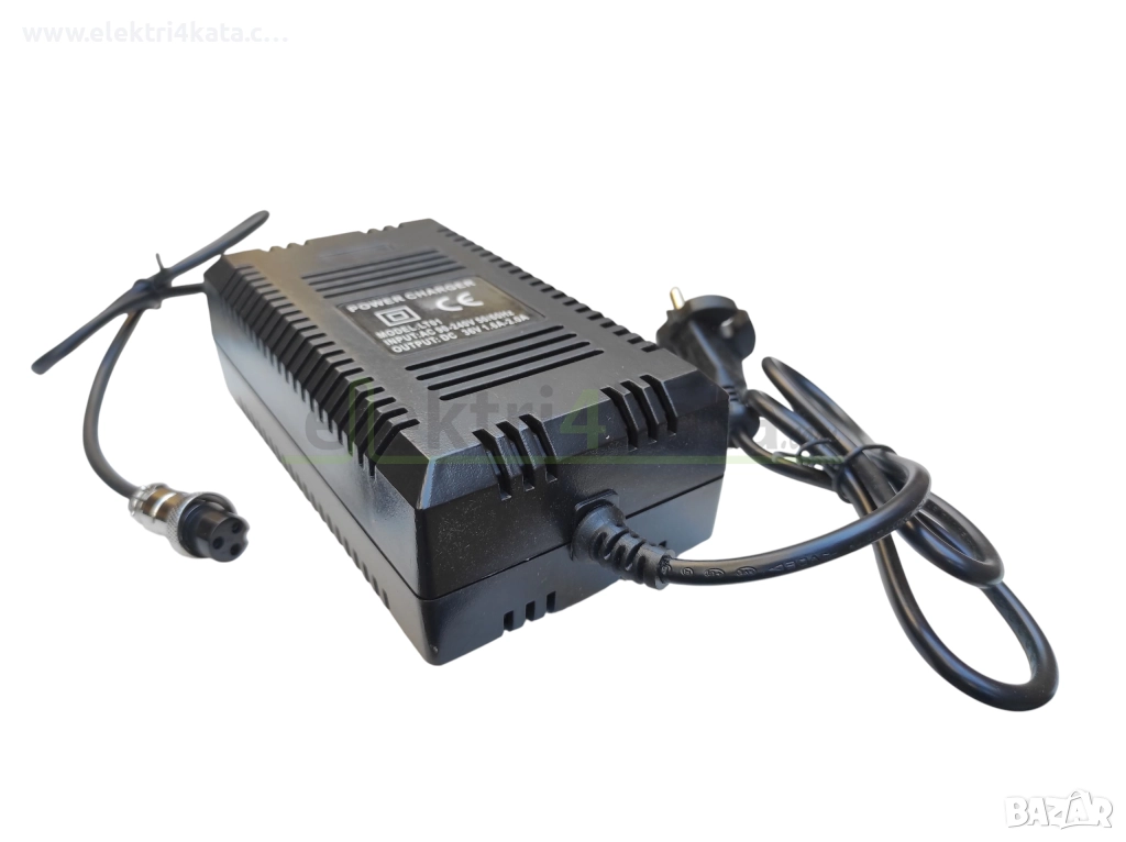 Зарядно устройство 36V (GX12 3pin 12mm) голямо, снимка 1