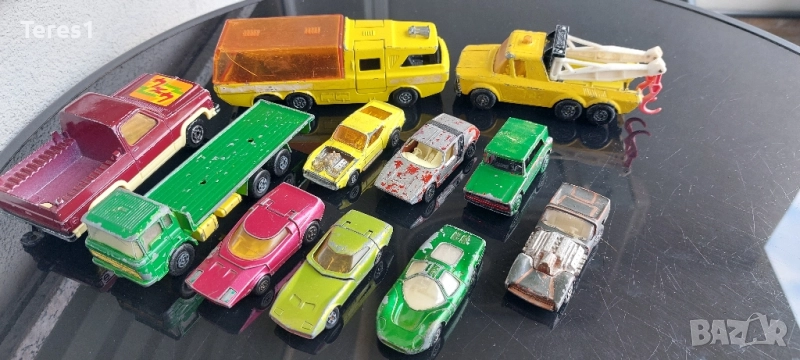 Мачбокс метални колички 10бр.+ 1бр Мажорете пикап подарък, снимка 1