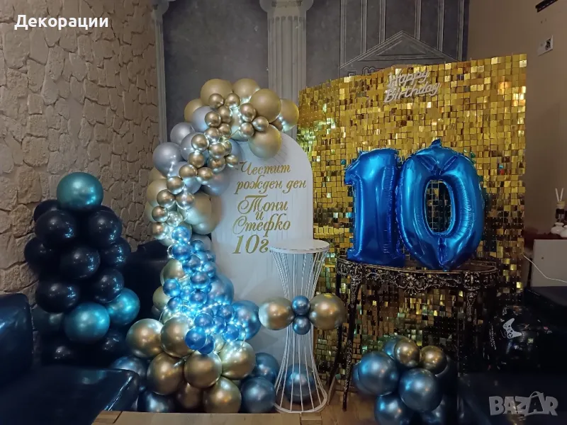 Изработка на украса с лъскави пайети за празнични поводи като рожден ден, абитуриентски бал, юбилей , снимка 1