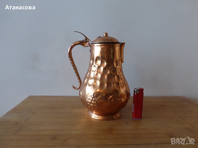 Медна кана с капак 1980 г, снимка 1