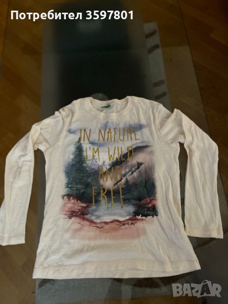 Детска памучна лятна блуза с дълъг ръкав /Бенетон/ за момче, снимка 1