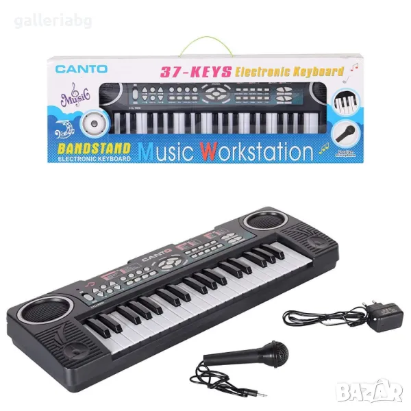 Детска музикална играчка на пиано с микрофон, снимка 1