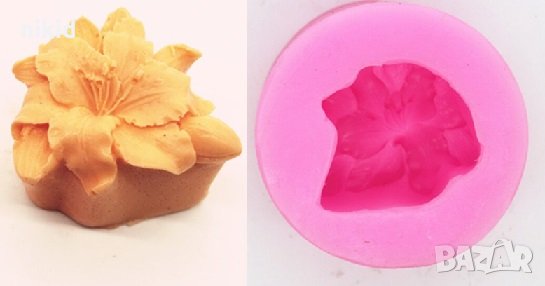 3d Цвете с дълги тичинки силиконов молд форма декорация торта фондан шоколад свещ гипс сапун калъп, снимка 1