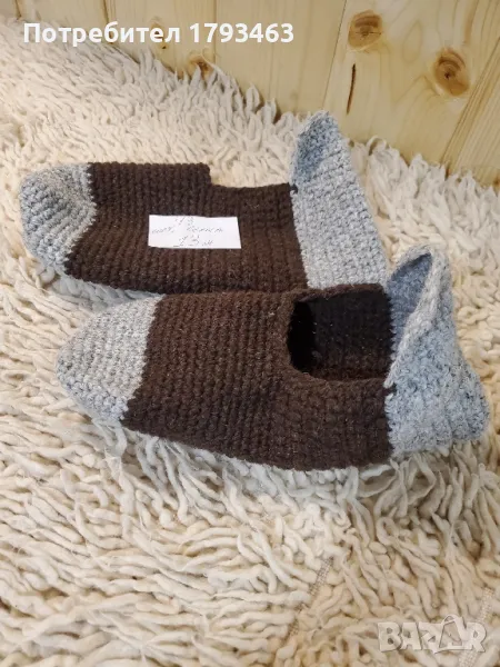 Ръчно плетени мъжки терлици от вълна, размер 43, снимка 1