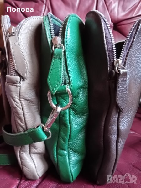 Уникална  цветна чанта с 5 отделения от естествена кожа, снимка 1