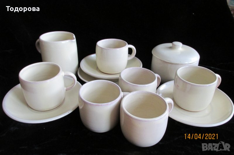 сервиз за кафе бяла керамика, снимка 1