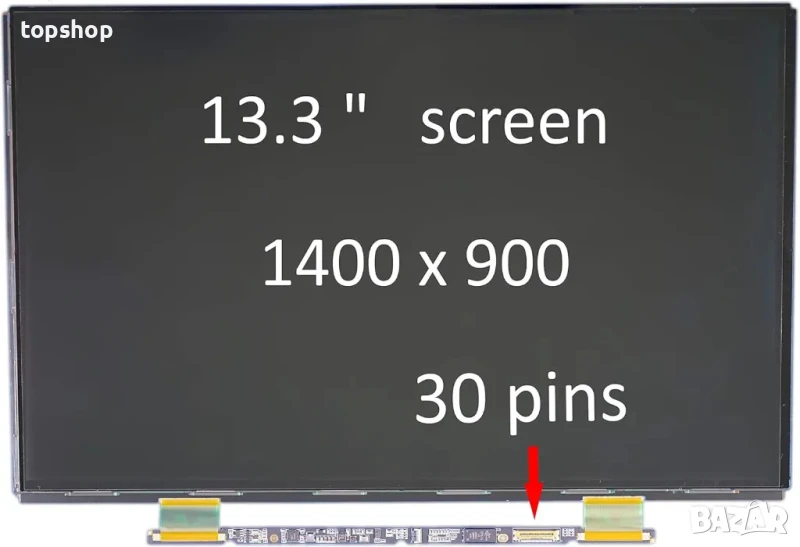 Нов тъч скрийн13.3 Inch ставащ за LP133WP1-TJAA/TJA1, A2~A7 LTH133BT01-A01 LED за макбук MacBook AIR, снимка 1