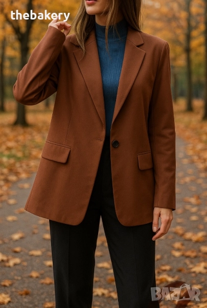 Дамско сако в цвят кафе , снимка 1