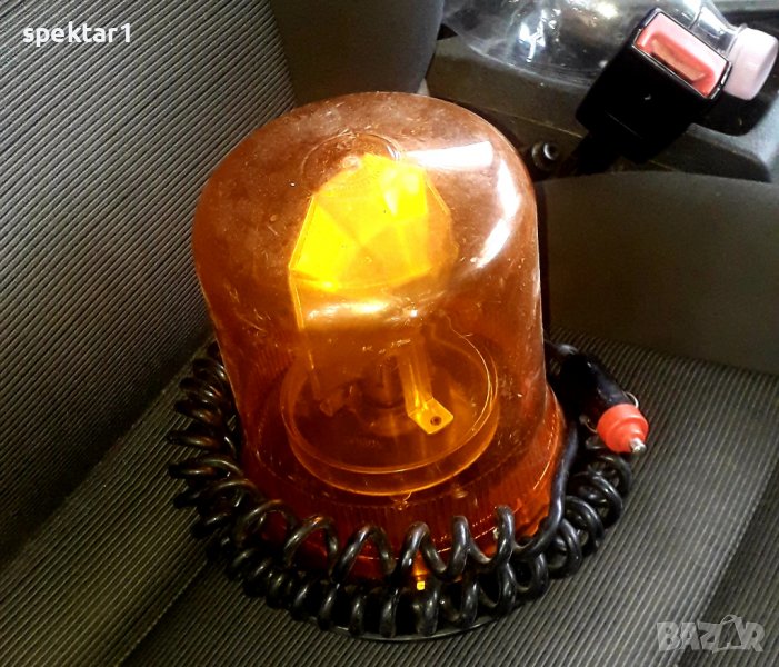 Жълта въртяща се мигаща лампа за транспортно средство или предупреждение за препятствия, снимка 1