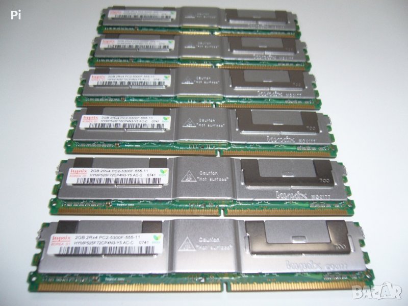 Сървърна памет 2gb Hynix DDR2-667mhz ECC, PC2-5300, Ram 24бр., снимка 1