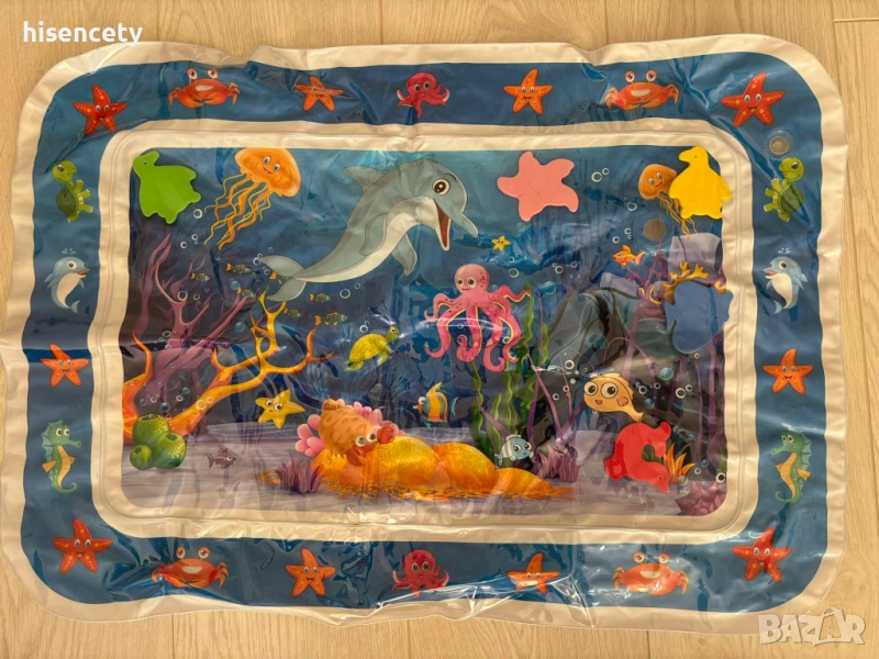 Надуваема водна постелка и възглавничка за бебета в Морски свят, снимка 1
