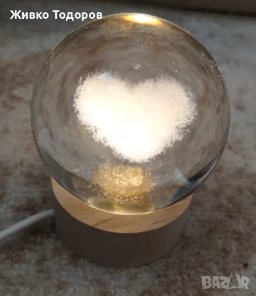 Декоративен настолен глобус, интериор от сърце, нощна лампа,led , снимка 1