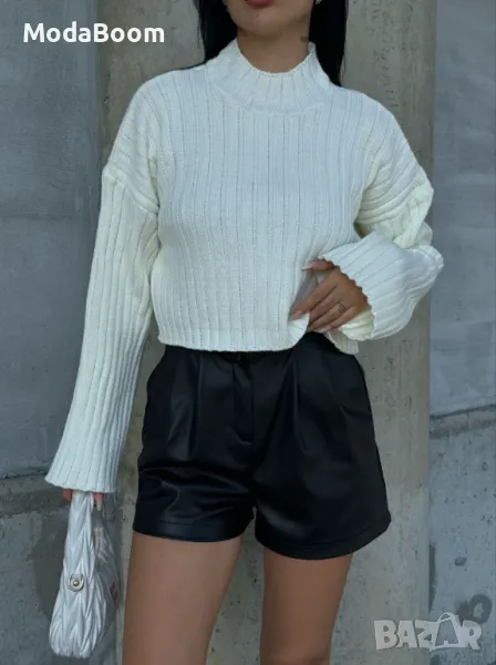 Дамски бял пуловер, снимка 1