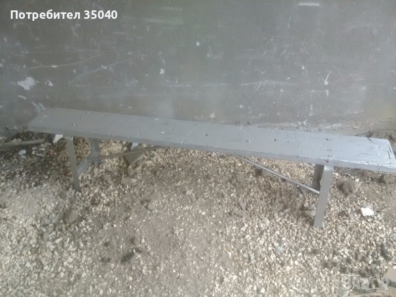 Пейка с метална основа без облегалка В/Ш/Д - 45/200/27 см., снимка 1
