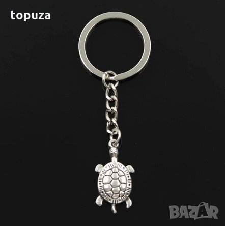 Ключодържател хромирана костенурка Tortoise Turtle Sea 30x15mm, снимка 1