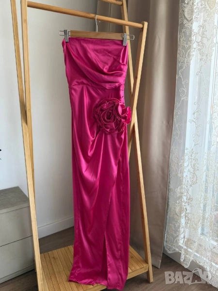 дълга рокля с 3Д роза , снимка 1