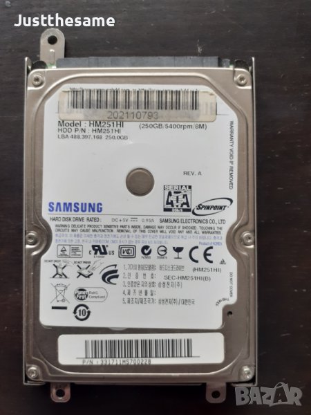 Хард диск за лаптоп Samsung 250GB HM251HI, снимка 1