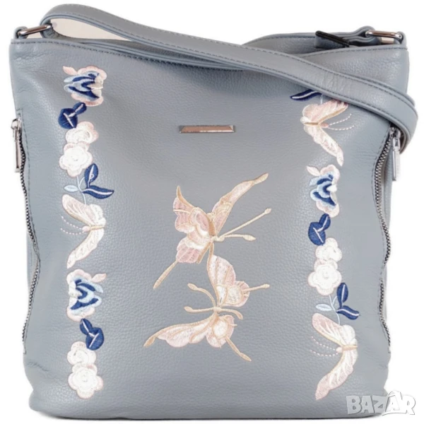 Нежна дамска чанта с флорална бродерия, снимка 1
