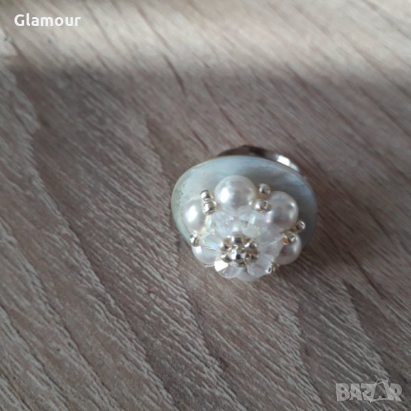 Пръстен със седеф и перли, снимка 1