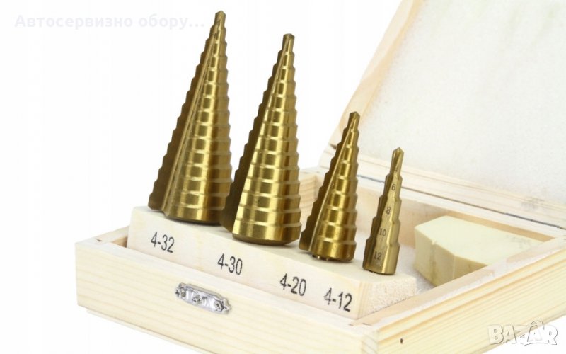 HSS КОМПЛЕКТ ЗА СТЪПКА 4-32мм 4бр Комплектът се състои от 4 свредла: , снимка 1