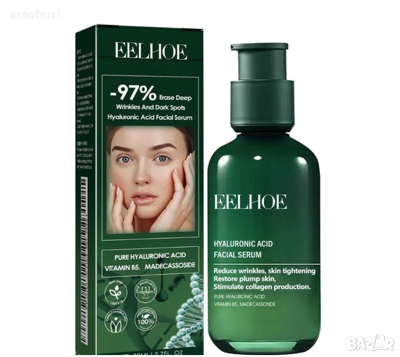 💧 EELHOE Серум за Лице с Хиалуронова Киселина, Витамин B5 и Мадекасозид – 80 мл, снимка 1