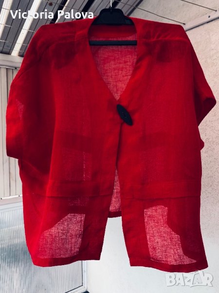 Широка ленена блуза HOPSACK Германия, снимка 1