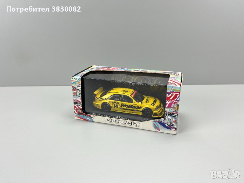 Mercedes Benz AMG C180 Klasse 1 метална количка макет 1:43 Minichamps DTM 1994, снимка 1