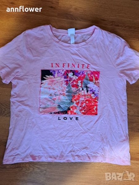 Розова тениска H&M  M, снимка 1